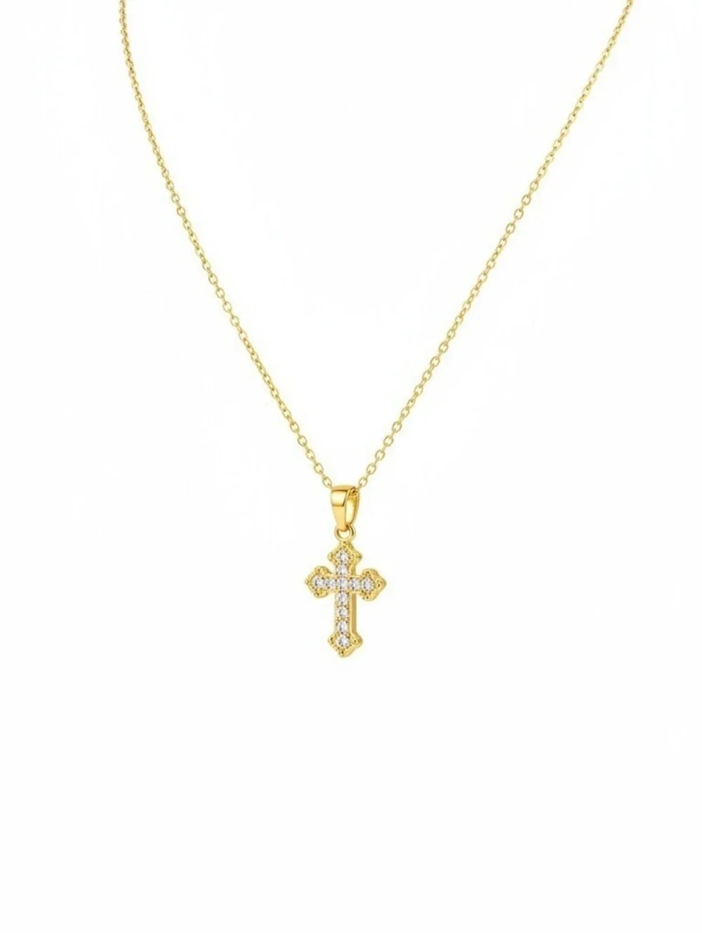 Sassified Boutique Nwt Gold ( Stainless Steel)   Cross Pendant Necklace.